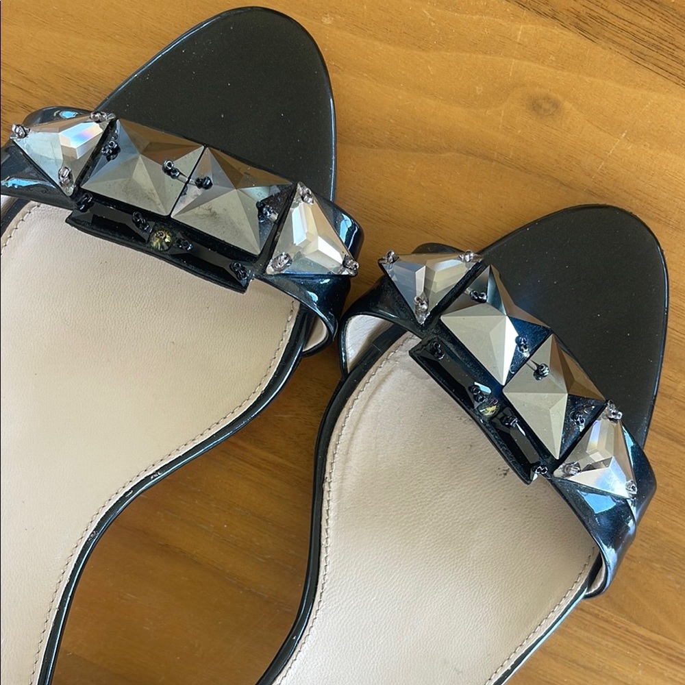 PRADA Black Studded Women's Sandals 38.5 - Picture 5 of 5